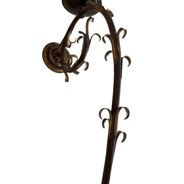 Vintage Elegant Double Long Wall Sconce With Honey Colored Murano Glass Diffuser For Sale - Image 4 of 8