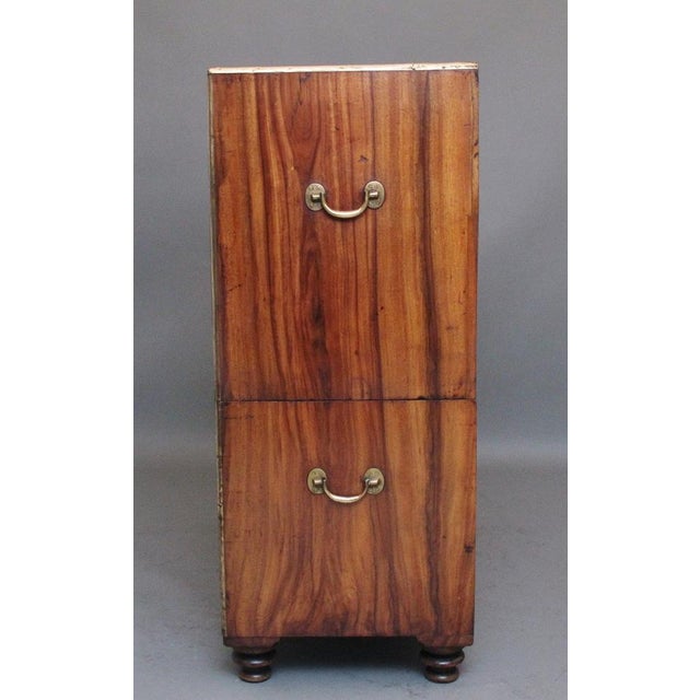 Wood Antique Camphor Wood Secretaire Military Chest, 1840 For Sale - Image 7 of 14