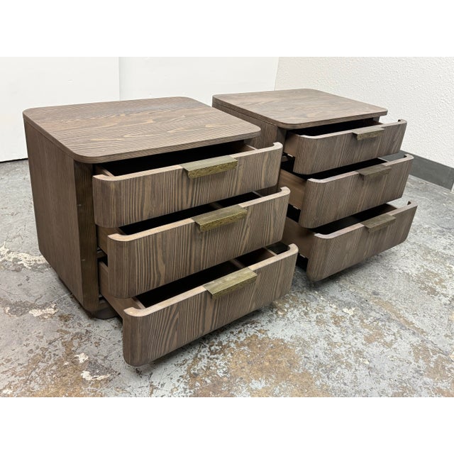 Restoration Hardware Restoration Hardware Ciro Closed Nightstands, Pair For Sale - Image 4 of 12