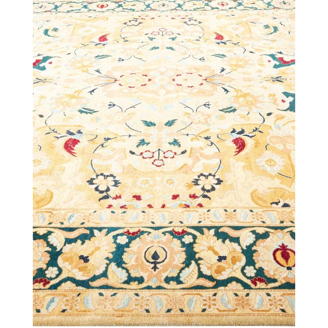Solo Rugs Mogul, One-of-a-Kind Hand-Knotted Area Rug in Ivory, 8' 1" x 10' 4" For Sale - Image 4 of 8