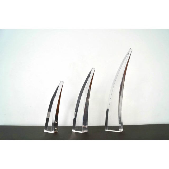 1960’s Mid-Century Modern Lucite Sculptures - Set of Three For Sale - Image 13 of 13