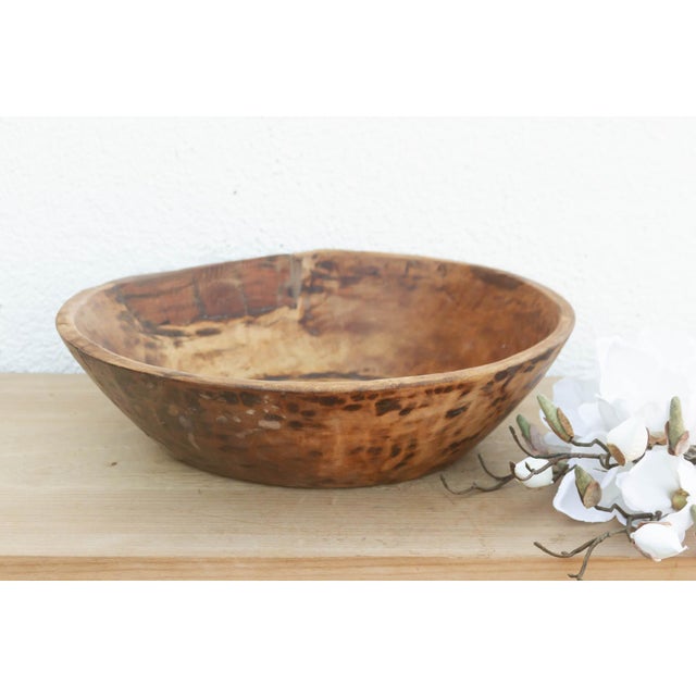 Old World Vintage Wood Bowl For Sale In Los Angeles - Image 6 of 6