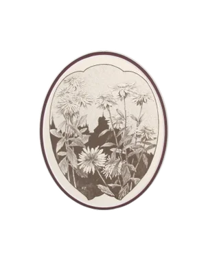 Late 19th Century Vintage French Floral Fan Design Sheet