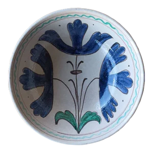 Small Italian Hand Painted Serving Bowl With Floral Design