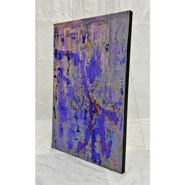 Textile Sharon Cannon "Lavender" Abstract Oil Painting Textural Modern Art For Sale - Image 7 of 18