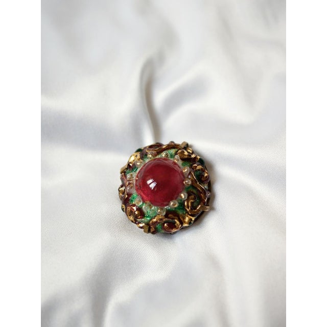 1940s Enamel Brooch by E.G. for Limoges, 1940-1950 For Sale - Image 5 of 7