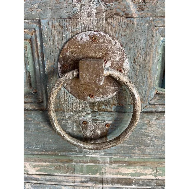 Blue Pair of Italian Painted & Parcel Gilt Doors C. 1900 For Sale - Image 8 of 12