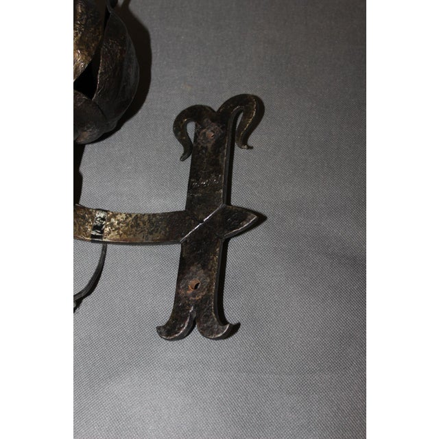 Medieval Wrought Iron Wall Sconces by Reboulet, 1950s, Set of 2 For Sale - Image 11 of 13