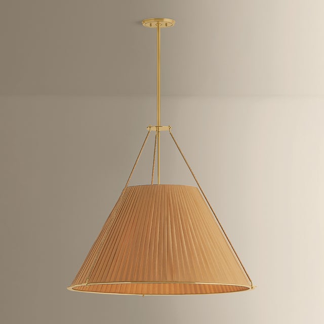 Boho Chic Hudson Valley Lighting Sunside 34 in. 5 Light Chandelier in Aged Brass Finish For Sale - Image 3 of 8