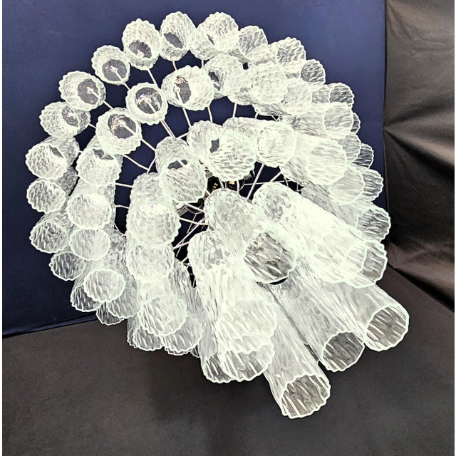 Vintage Murano Glass Cylindrical Tubes Chandelier in the style of Barovier, Venice, Italy, 2007 For Sale - Image 13 of 18