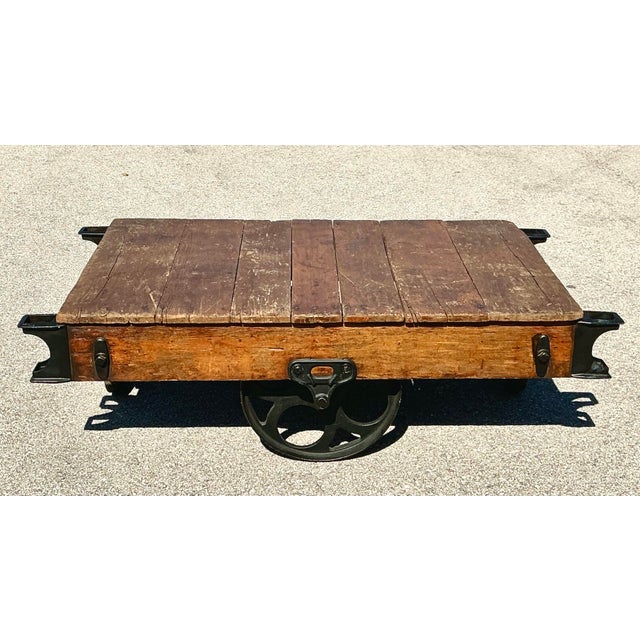 Vintage Industrial Wagon Coffee Table For Sale - Image 11 of 12