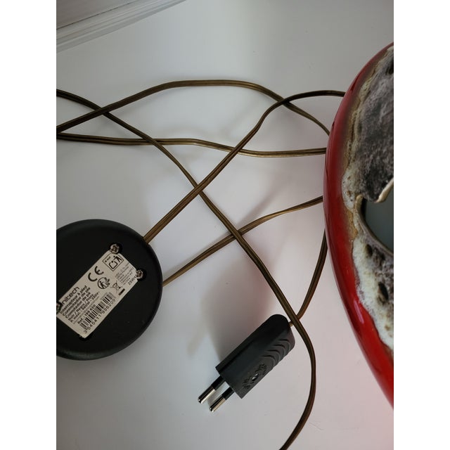 Vintage West German Red Ceramic Double Lighting, 1970s For Sale - Image 17 of 18