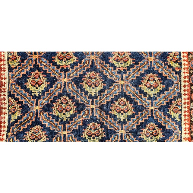19th Century Persian Kurdish Gallery Rug, Hand-Knotted Wool, Allover Paisley Design, Navy & Red, 5x9 For Sale - Image 16 of 18