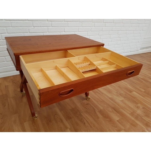 Vintage Scandinavian Sewing Table For Sale - Image 10 of 12