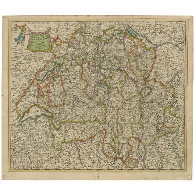 Map of Switzerland by Justus Danckerts, 1690 For Sale