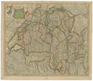 Map of Switzerland by Justus Danckerts, 1690