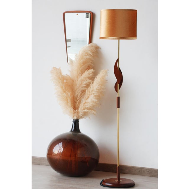 Vintage Scandinavian Teak, Bakelite and Brass Floor Lamp, 1960s For Sale - Image 16 of 16