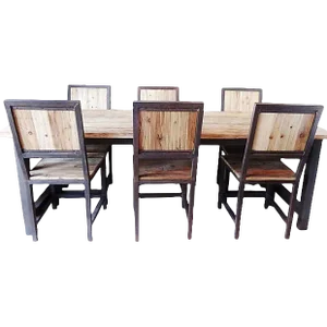 Industrial Wood & Iron Dining Set