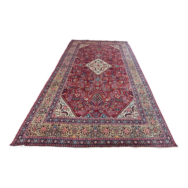 8ft 2in × 11ft 10in Josheghan Hand Knotted Iranian Jewel Tone Rug For Sale