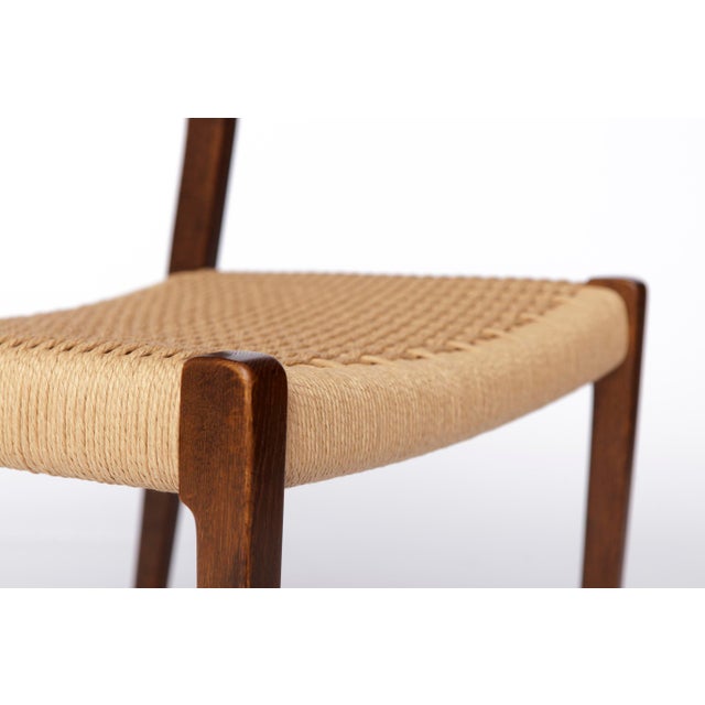 Wood Mid-Century Danish Model 71 Chair in Dark Oak and Cord by Niels Otto (N. O.) Møller for J.L. Møllers, 1960s For Sale - Image 7 of 10