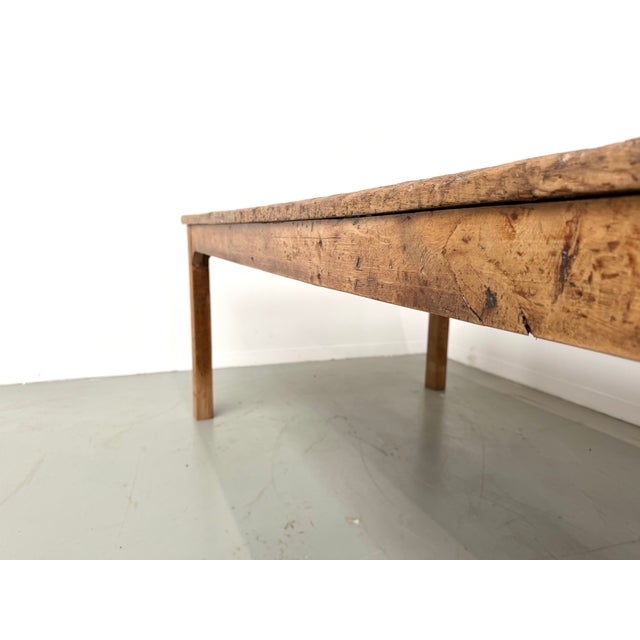 Wood Large Brutalist Farmhouse Table in Oak, 1950s For Sale - Image 7 of 18