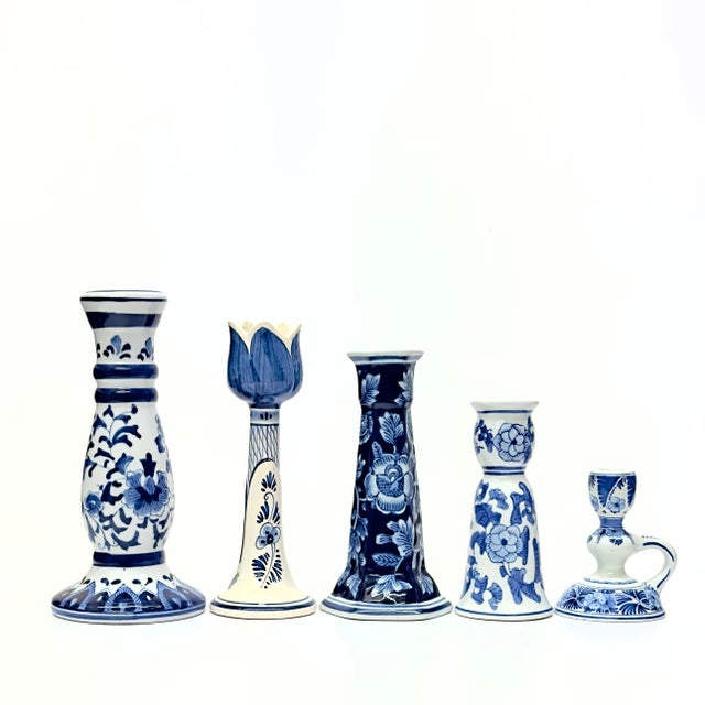 Blue And White Ceramic Candle Holders