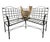 Vintage Wrought Iron Corner Bench With Terracotta Cat Statue Planer For Sale - Image 4 of 12