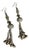 Vintage 1990s Bohemian Silver Brass Tone Filigree Bell Drop Earrings, Pair For Sale