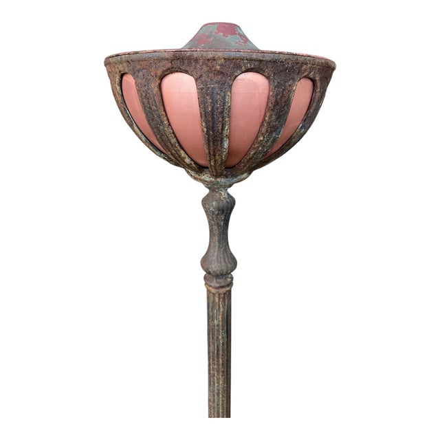 1920s Antique Neoclassical Torchiere Oil Floor Lamps- Set of 2 For Sale - Image 5 of 11