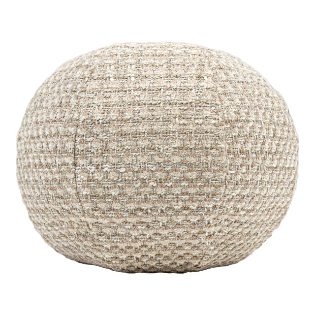 The House Of Scalamandré Heatherton Circle Pillow In Nougat For Sale