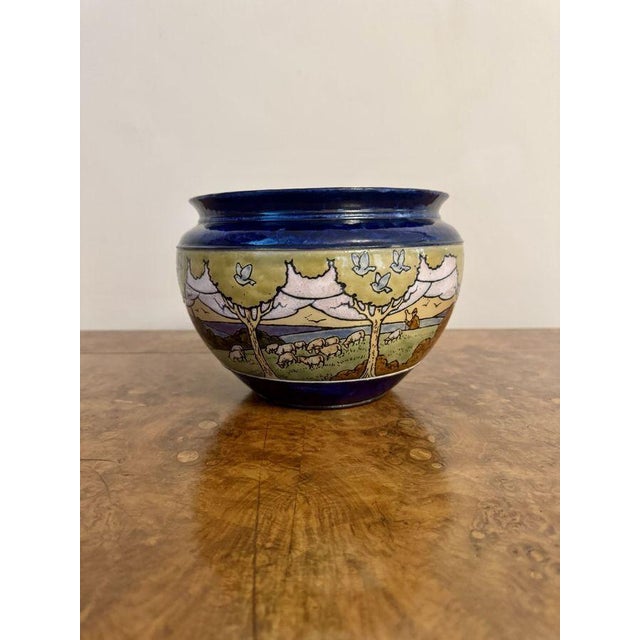 Vintage Stoneware Jardiniere from Royal Doulton, 1920 For Sale - Image 3 of 7