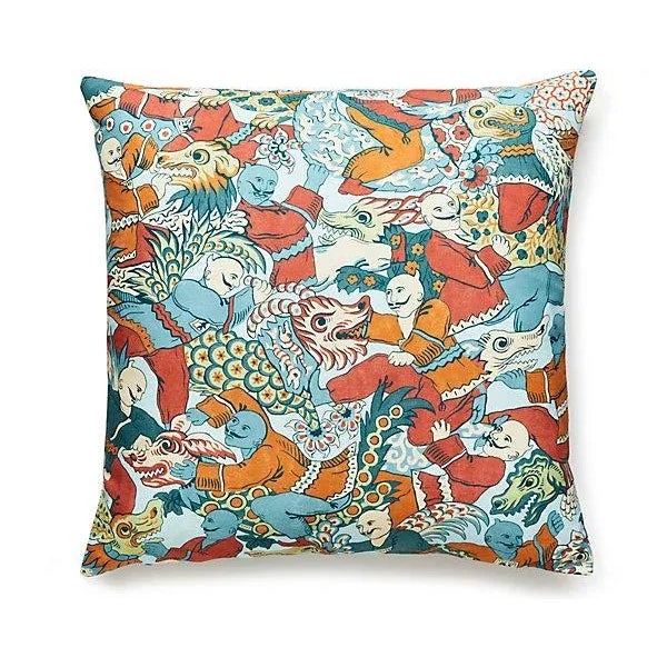 Traditional The House of Scalamandré Dragon Dance Pillow, Multi For Sale - Image 3 of 3