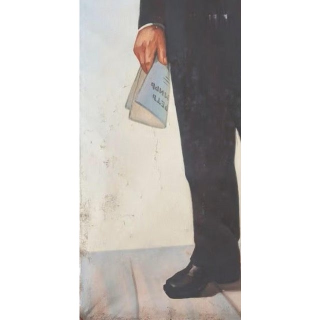 1970s Vladimir Lenin Portrait, Original Soviet Oil Painting on Canvas, 1970s 152-78 For Sale - Image 5 of 6