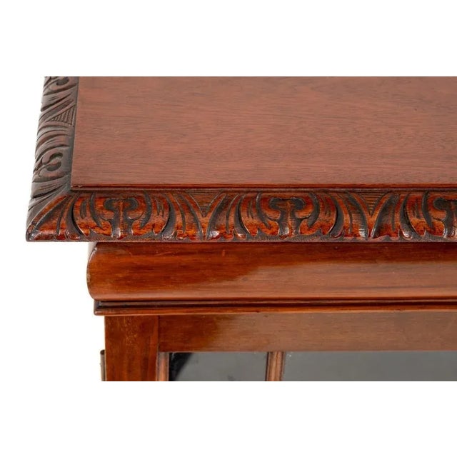 Chippendale Breakfront Bookcase Cabinet in Mahogany, 1900s For Sale - Image 3 of 6