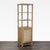 Teak and rattan tall storage cabinet. Brand: Crate & Barrel. Original Price: $1199. Dimensions (in): 22W x 18D x 76H.
