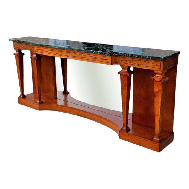 Large Neoclassical Console Table with Mirrored Back, 1940 For Sale