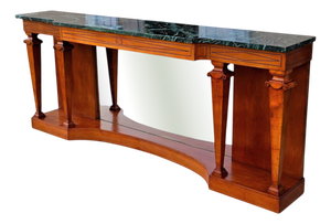 Large Neoclassical Console Table with Mirrored Back, 1940