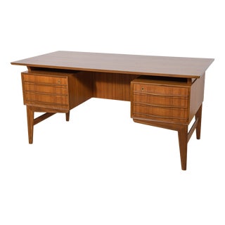 Mid-Century Freestanding Teak Desk, 1960s For Sale