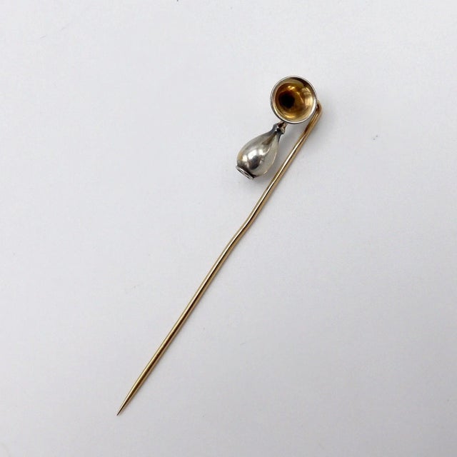 This fantastic stick pin is of an authentic antique bike or automobile horn with a long trumpet and rubber bulb. The bulb...