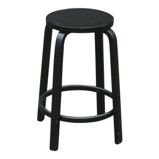 Modern Alvar Aalto for Artek 64 Stool All Black For Sale