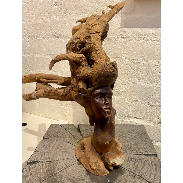 Abstract 1970s Abstract Carved Driftwood Sculpture For Sale - Image 3 of 8