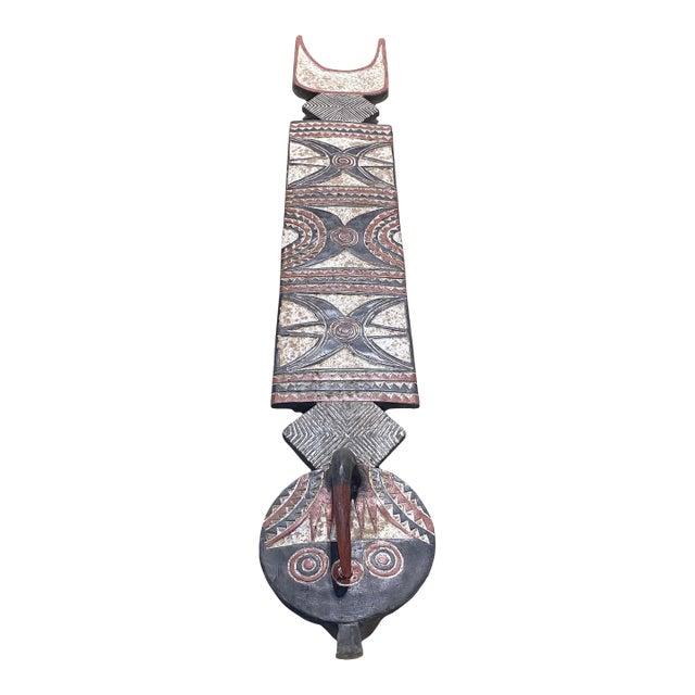 Large Vintage African Bobo Bwa Plank Mask Burkina Faso 80" H For Sale