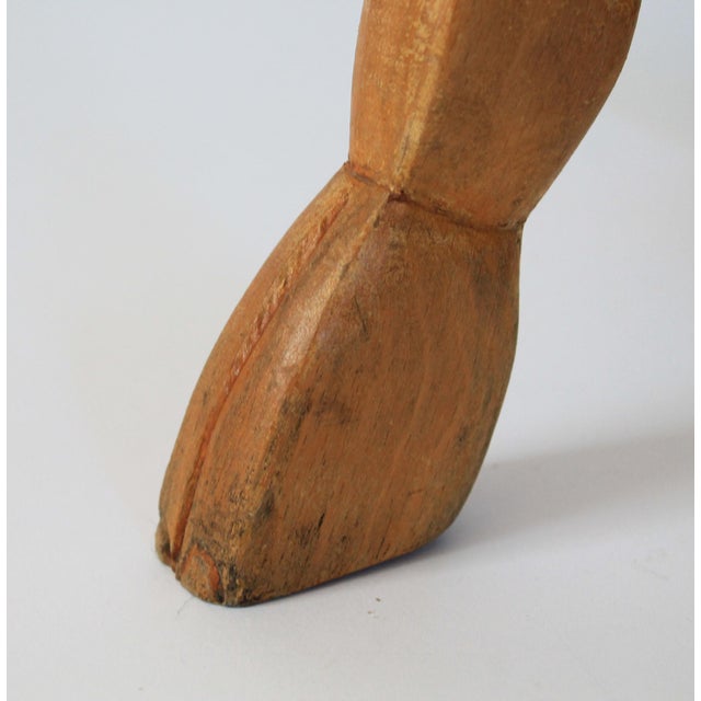 Brown Vintage Hand Carved Wood Camel Folding Table Base For Sale - Image 8 of 10