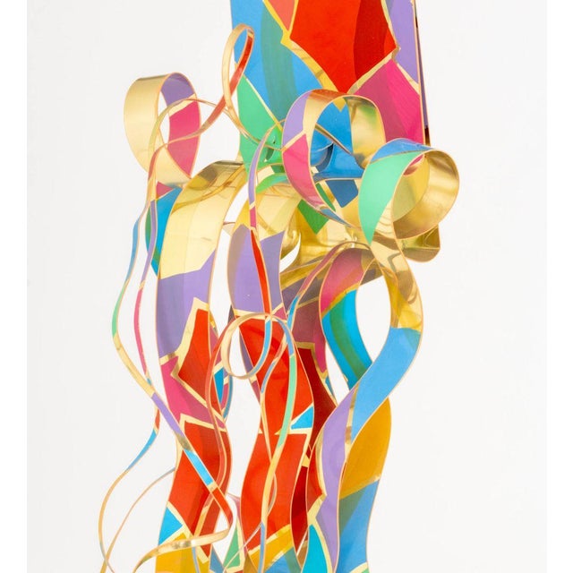Red Dorothy Gillespie "Royal Color and Shadow a and B" Enameled Metal Sculpture, 2000 For Sale - Image 8 of 14