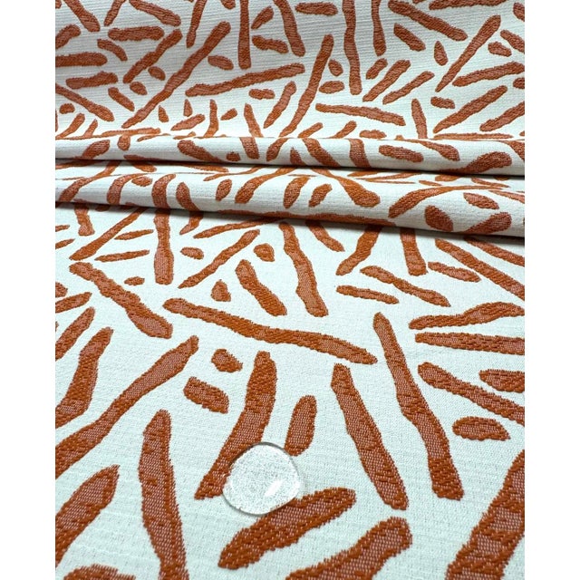 Contemporary Maxwell Maxwell Open Concept Satsuma Performance Woven Water & Stain Resistant Orange Cream Upholstery Drapery Fabric For Sale - Image 3 of 3