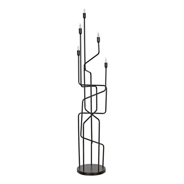 NOIR Moriarty Floor Lamp, Black Metal For Sale