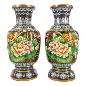Pair of Late 20th Century Chinese Cloisonne Vases