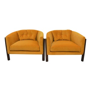Adrian Pearsall Style Round Back Chairs Pair For Sale