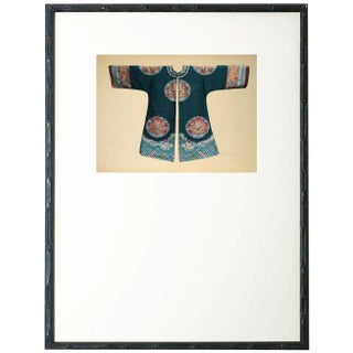 Dark Turquoise & Pink Robe in Bamboo Frame 13x17 For Sale