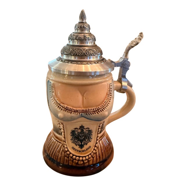 Vintage German Stein in the Shape of a Bar Maid For Sale